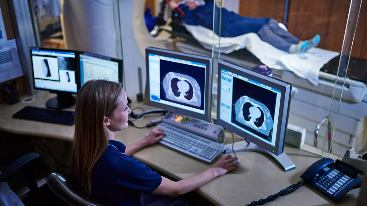 Patient undergoing scan