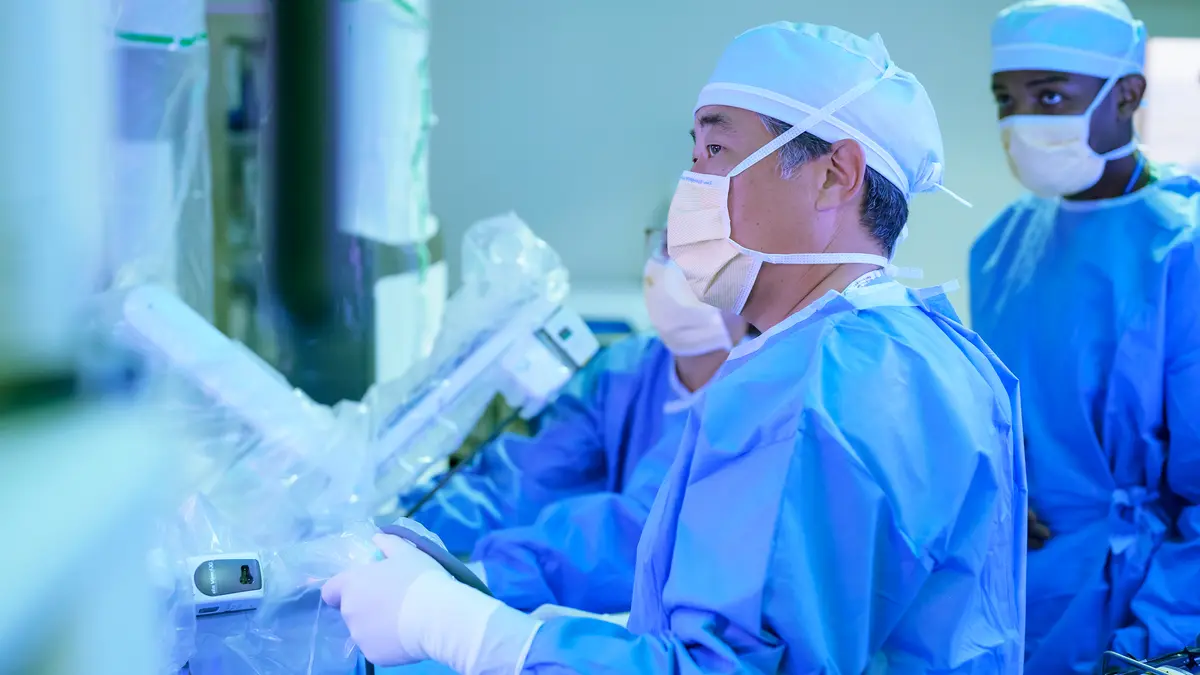 Thoracic surgeon Dr. Bernard Park in the operating room.
